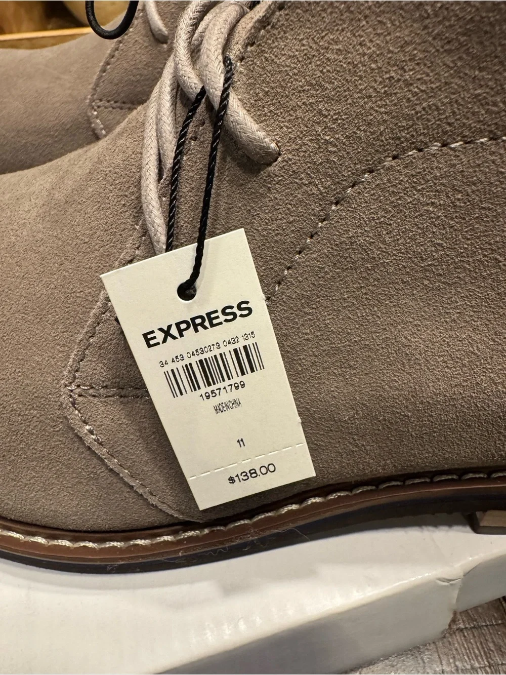 Express Taupe Suede Men's Chukka Boots